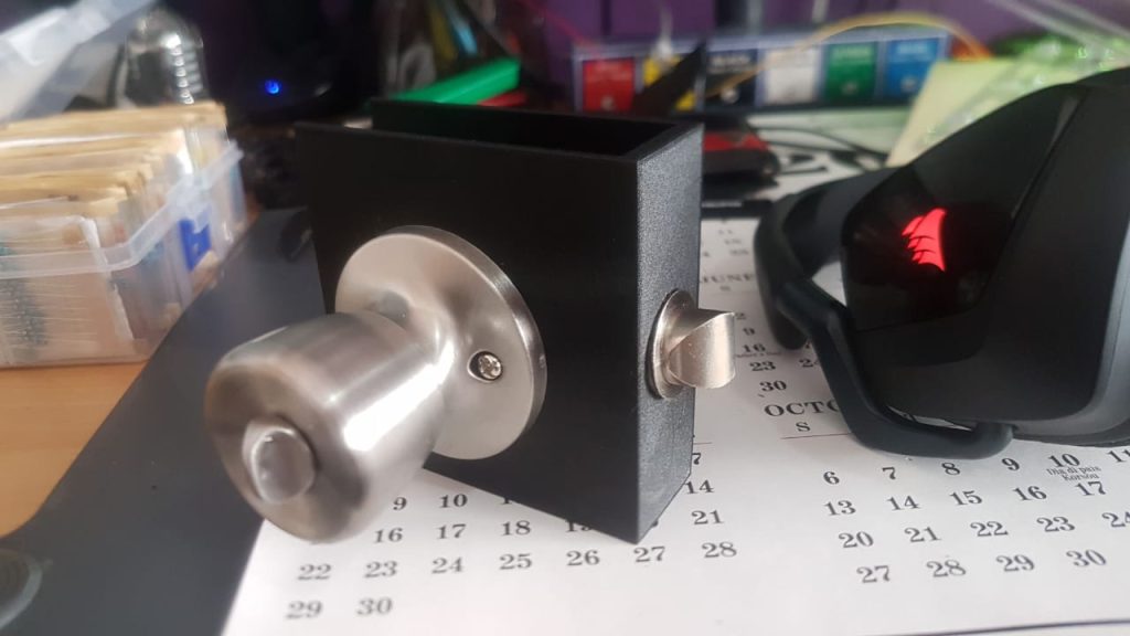 Door handle mounted in the prototype housing
